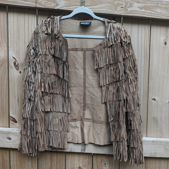 BEREK Layered Leather Fringe Jacket - Picture 5 of 7